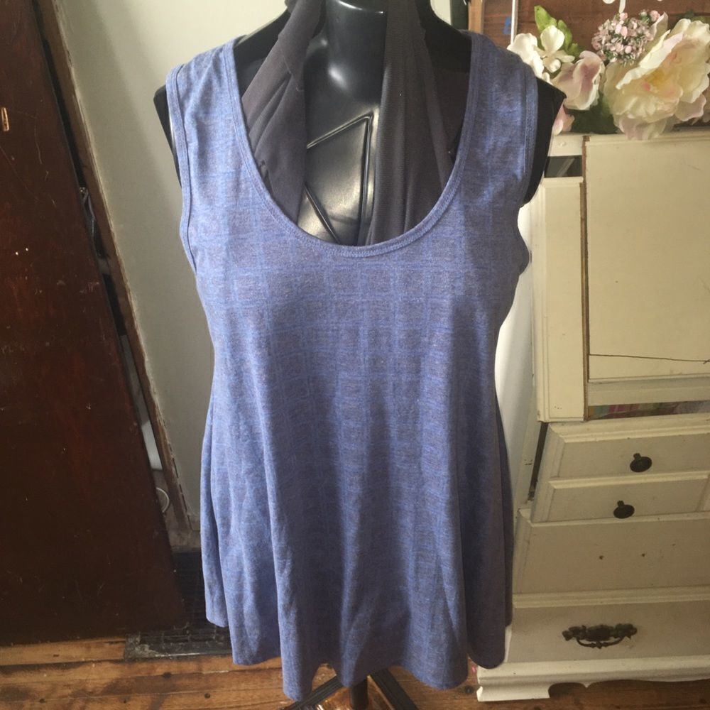 LuLaRoe blue sleeveless tank top tunic, L